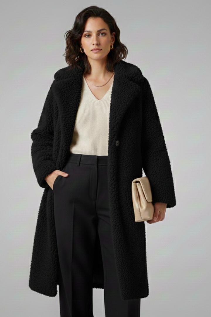 Evelyn | Langer Fleece-Mantel