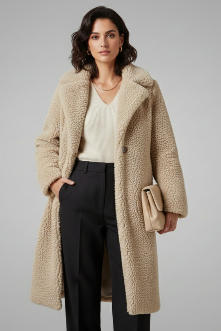 Evelyn | Langer Fleece-Mantel