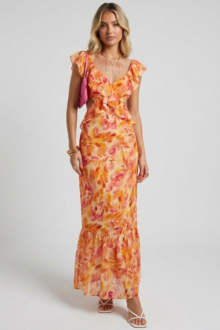Zynelle | Blumen-Maxikleid