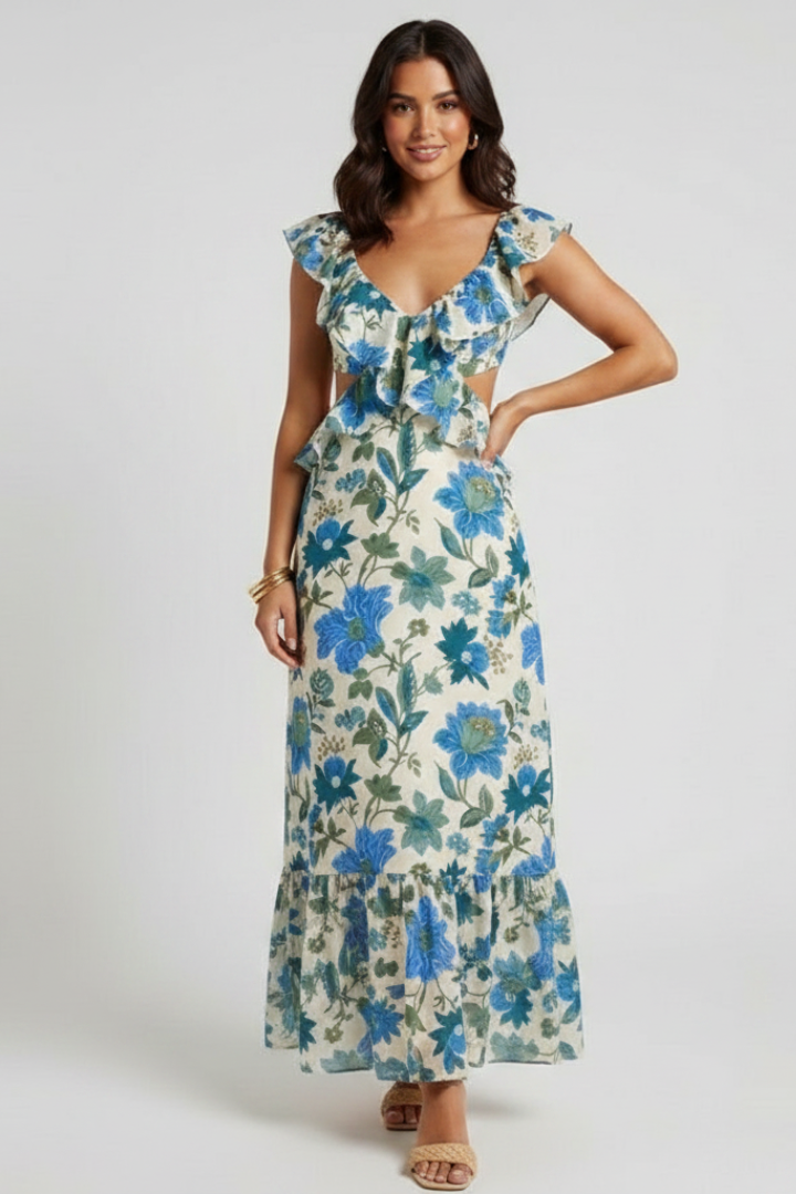 Zynelle | Blumen-Maxikleid