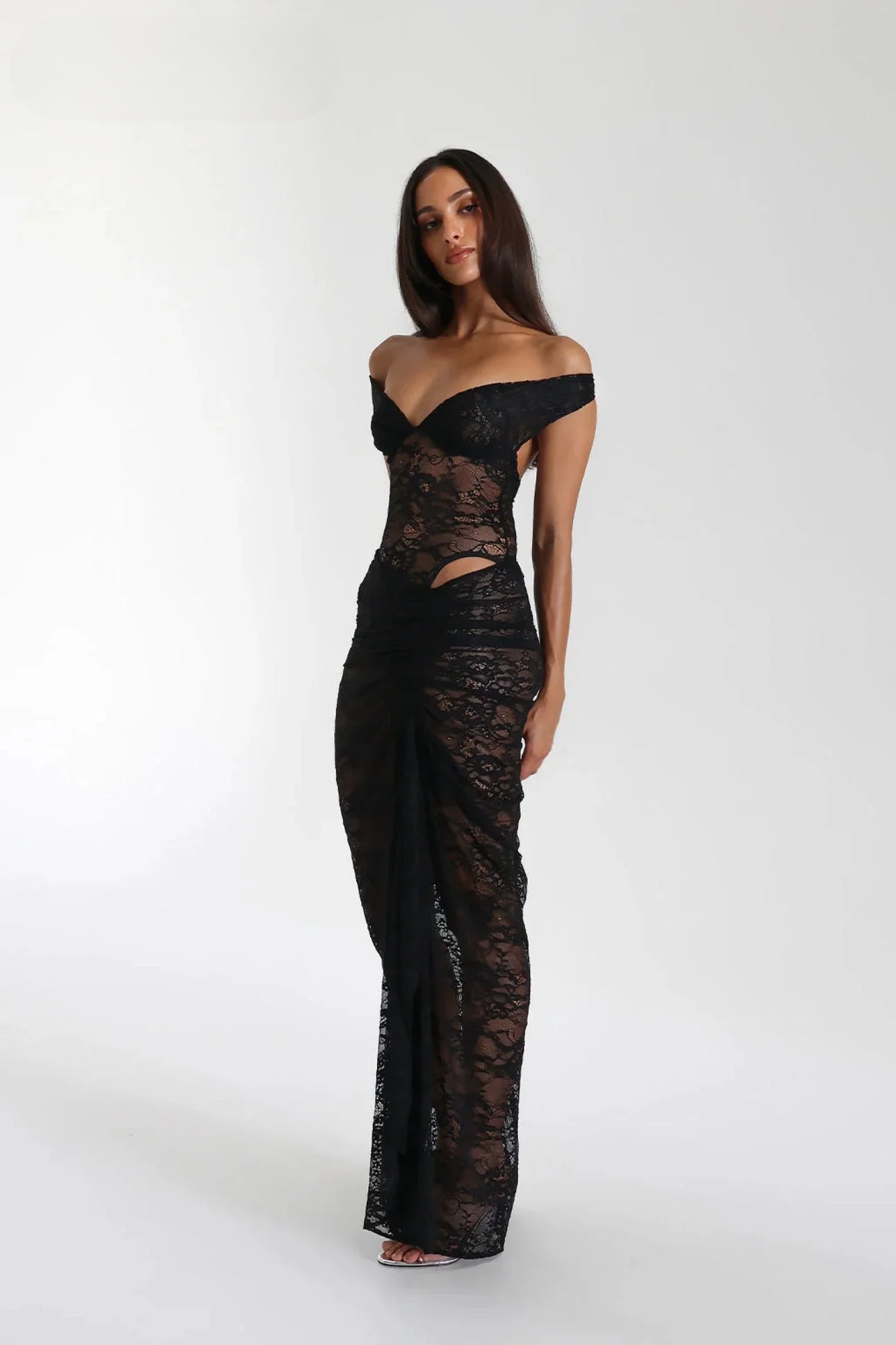 Oriana | Elegantes Midi-Spitzenkleid