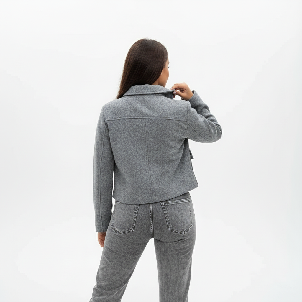 Claire | Kurzes Wollmix-Jackett mit Knopfverschluss