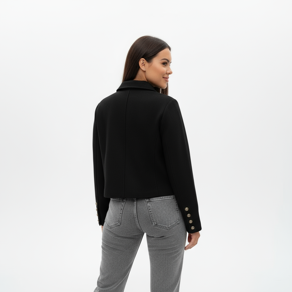 Claire | Kurzes Wollmix-Jackett mit Knopfverschluss