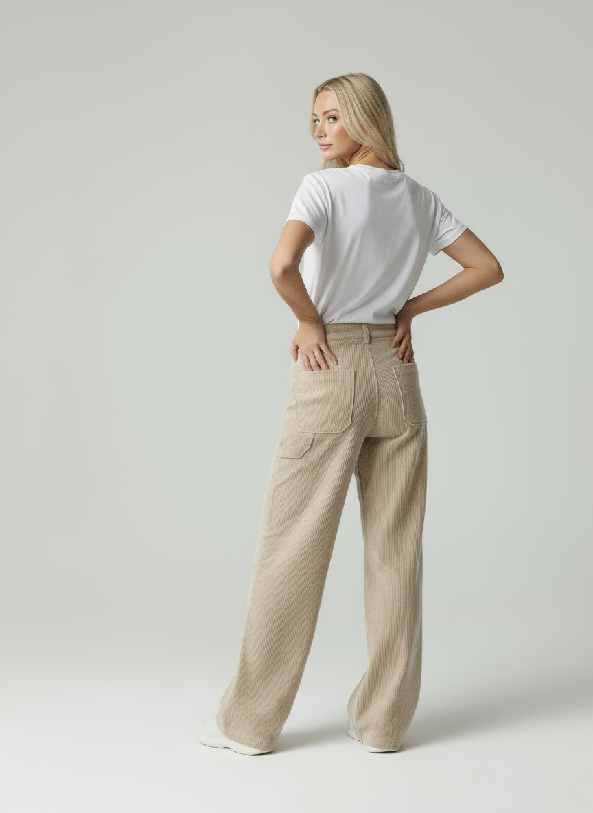 Liza | Weit geschnittene Corduroy-Hose mit Taschen