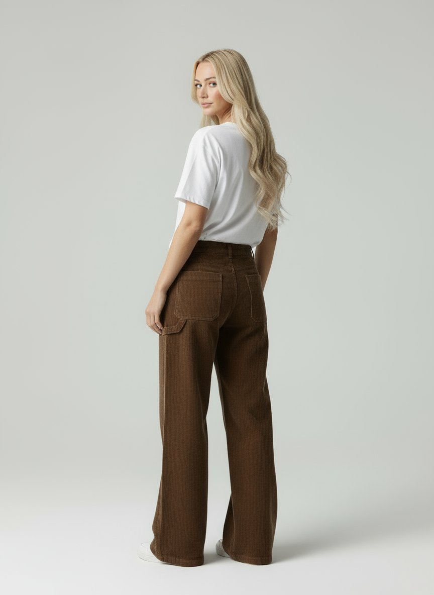 Liza | Weit geschnittene Corduroy-Hose mit Taschen