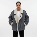 Nara | Oversized Shearling-Jacke mit weitem Kragen